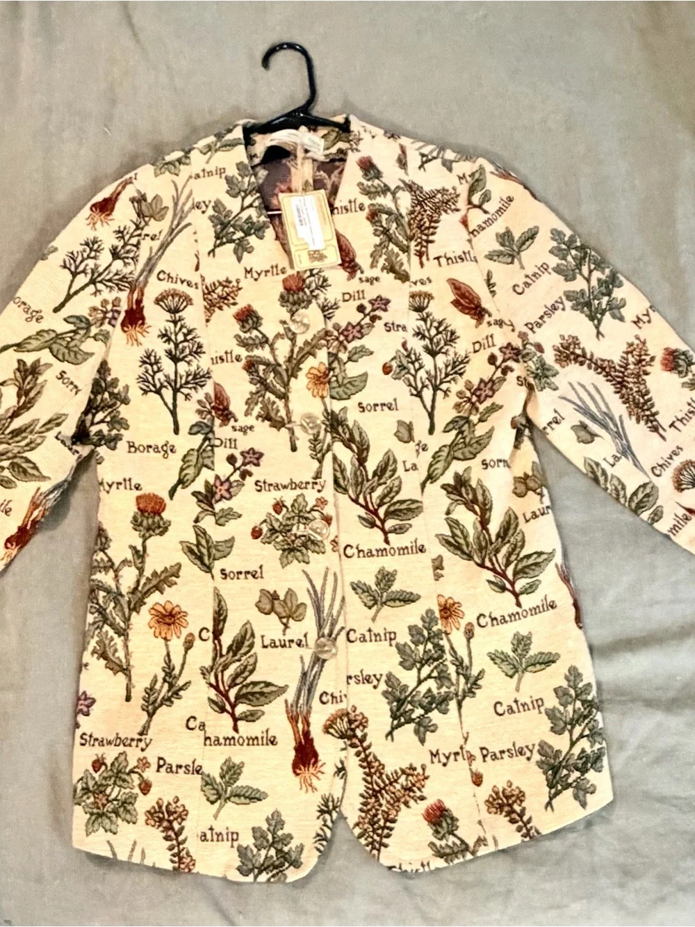 1990s Botanical Mint Condition Tapestry Blazer - Picture 10 of 14